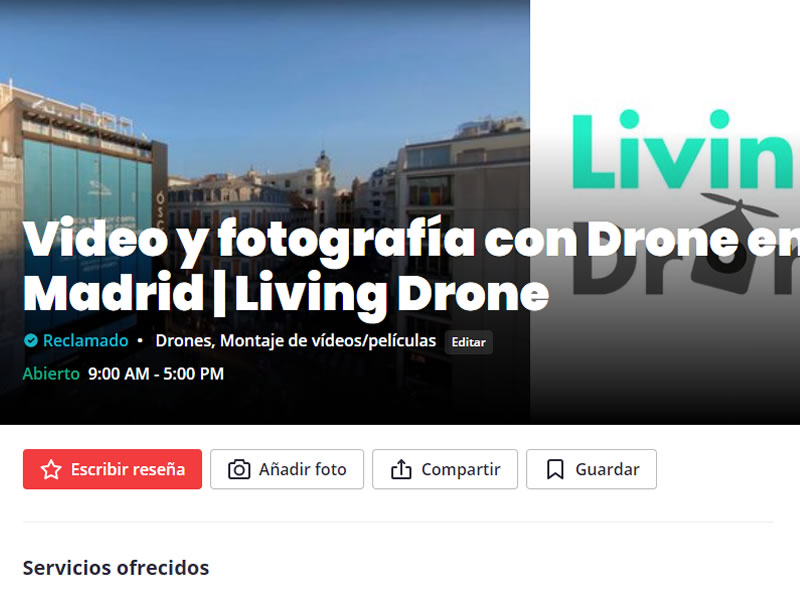 opiniones sobre drones y videos en madrid en yelp